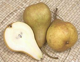 Bosc pear whole and cut