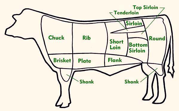 North American Beef Cuts Chart