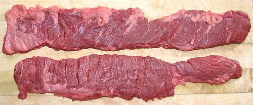 Strips of Beef Skirt Steak