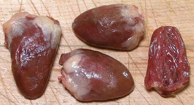Whole and cut Chicken Hearts