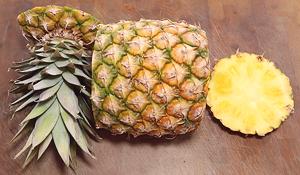 Pineapple, top and bottom cut off.