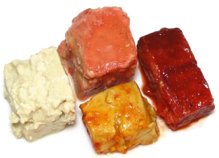 Blocks of Fermented Tofu: White, Red and Chili