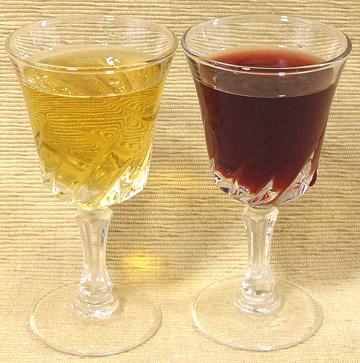 Glasses of White and Red Madeira