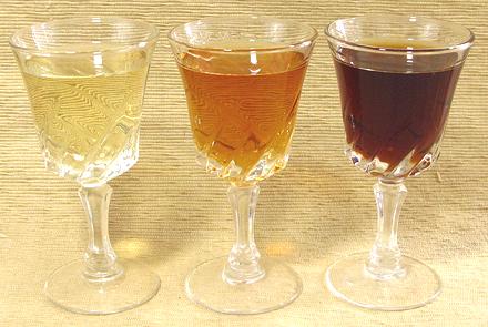 Glasses of different Sherry Wines