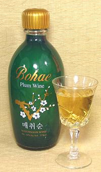 Bottle & Glass of Plum Wine