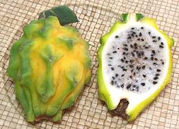 Golden Dragon Fruit, whole and cut
