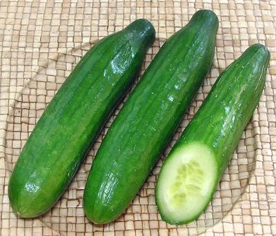 Persian Cucumbers - whole and cut