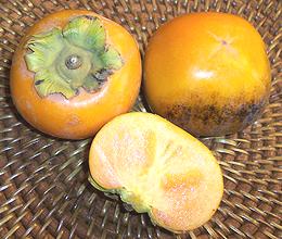 Whole and Cut Fuyu Persimmons