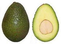Sharwil Avocado, outside and inside view