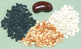 White. tan, black seeds