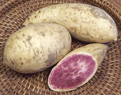 Okinawan Sweet Potatoes, whole and cut
