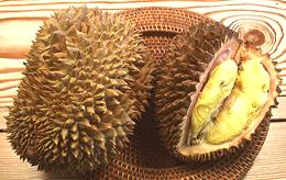 Durian Fruit, whole and cut
