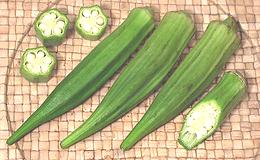 Okra Pods whole and cut