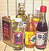 Bottles and Cans of Cooking Oils