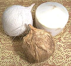 Three types of Whole Coconuts