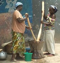 African Mortar in use