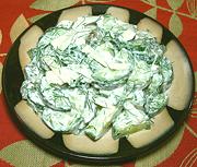 Dish of Cucumber Salad w/ Pickles, Dill