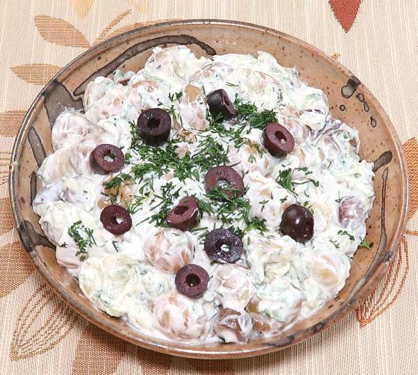 Dish of Tzatziki Potato Salad