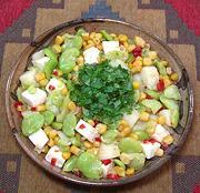 Dish of Fava Bean and Cheese Salad