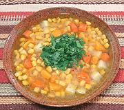 Bowl of Corn & Vegetable Soup