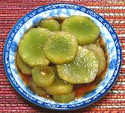 Bowl of Soy Pickled Stem Lettuce (Celtuce)