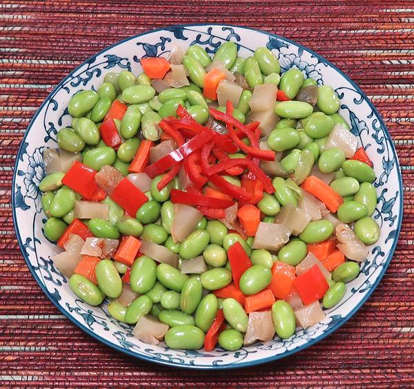 Dish of Sichuan Edamame Salad