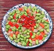 Dish of Sichuan Edamame Salad