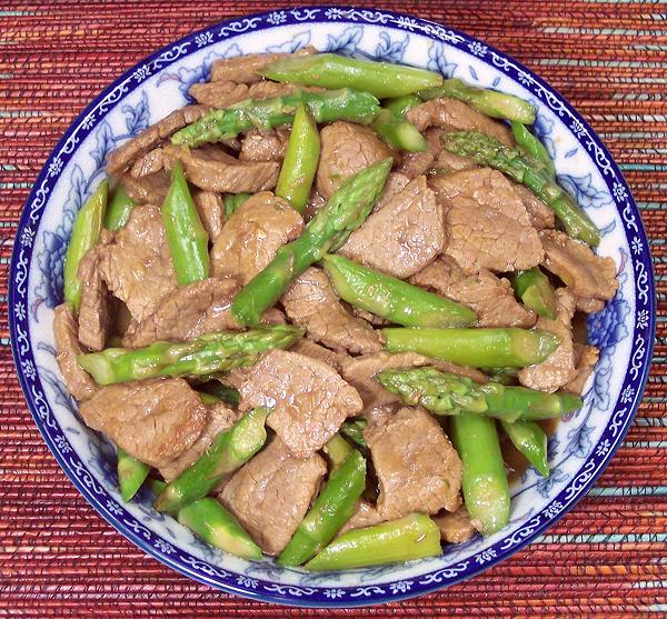Dish of Beef with Asparagus