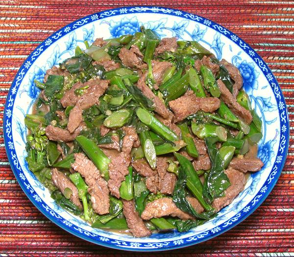 Dish of Beef with Chinese Broccoli