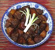 Dish of Red Cooked Beef with Daikon