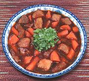 Dish of Pork Stew with Carrots