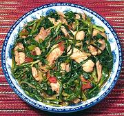 Dish of Pork with Ong Choy