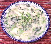 Bowl of Taro & Watercress Soup