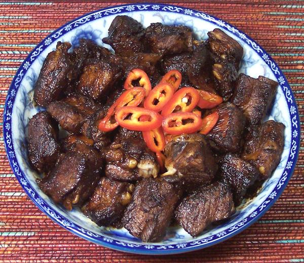 Dish of Spare Ribs with Chili Bean Sauce