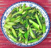 Dish of Yu Choy Stir-fry