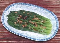 Dish of Yu Choy with Garlic