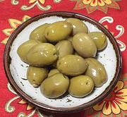 Dish of Marinated Green Olives