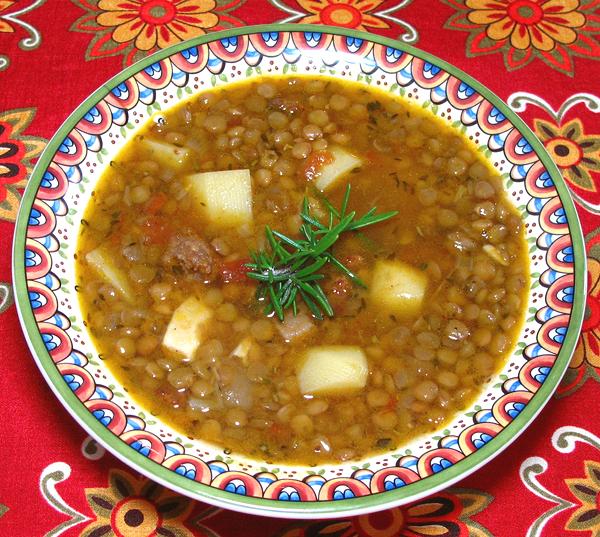 Bowl of Spanish Lentil Soup