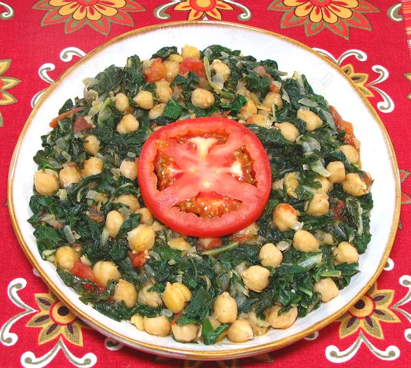 Bowl of Chard with Chickpeas