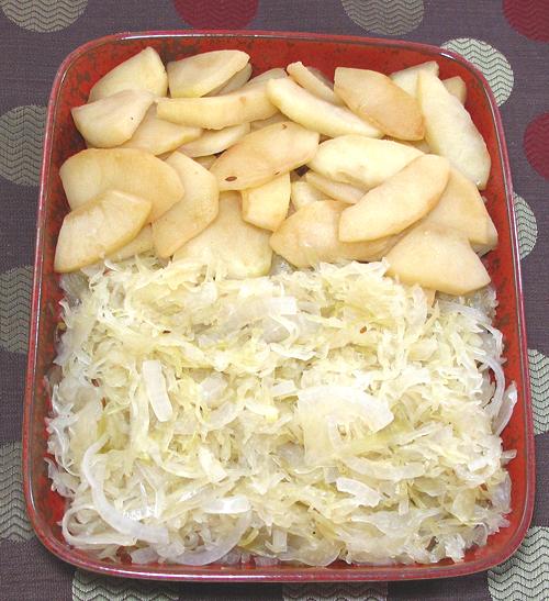 Dish of Sauerkraut with Apples & Wine