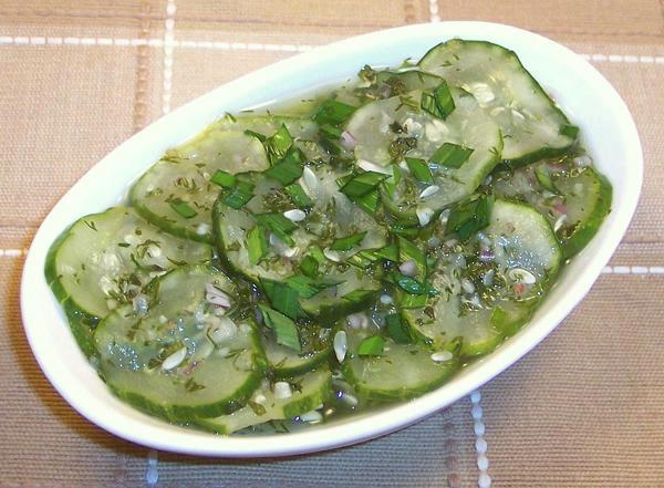Dish of Cucumber Herb Salad
