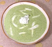 Bowl of Asparagus and Spinach Soup