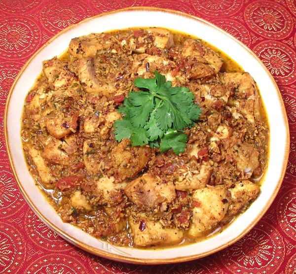 Dish of Meen Moiley Fish Curry