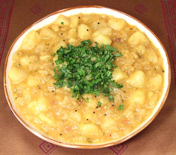 Dish of Potato & Onion Curry