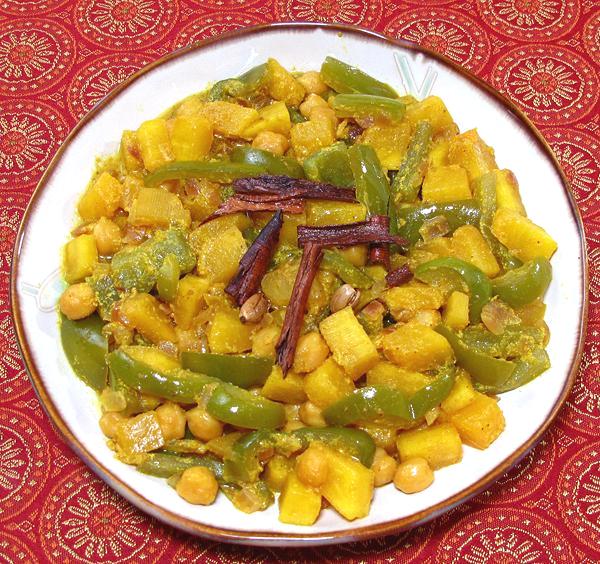 Dish of Winter Squash with Chickpeas