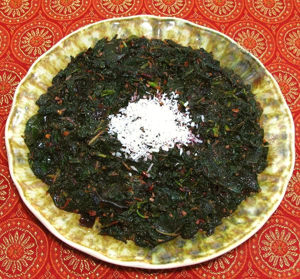 Dish of Amaranth Stir Fry Udupi