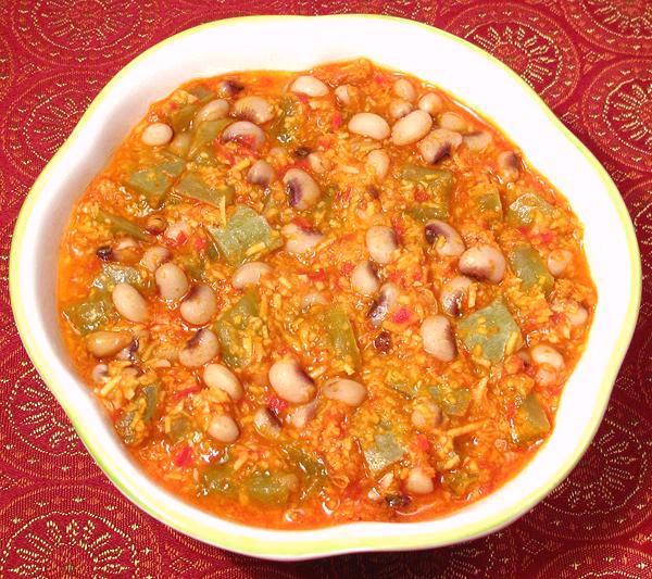 Dish of Snake Gourd with Black-eye Peas