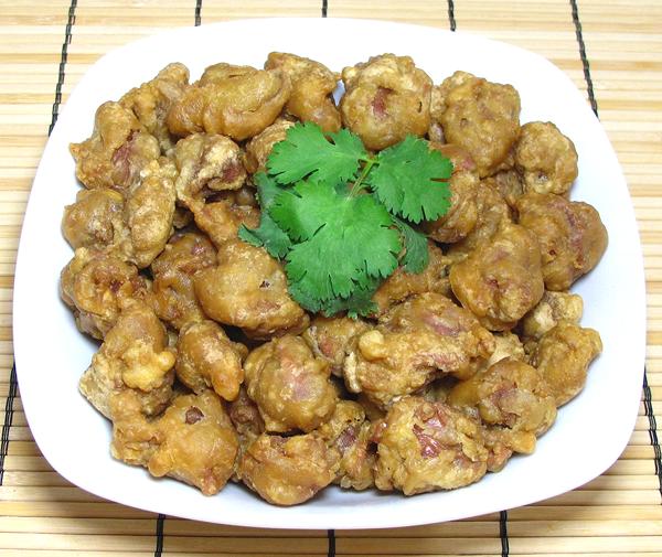 Dish of Chicken Gizzards, Deep Fried