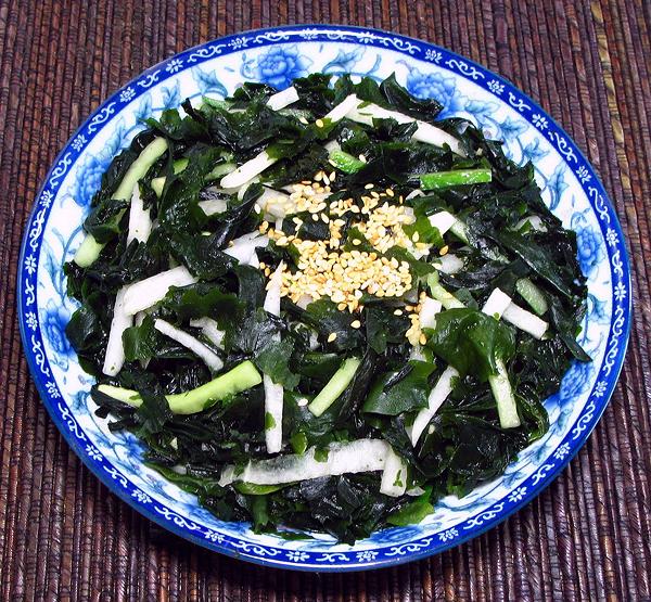 Small Dish of Seaweed Salad with Daikon