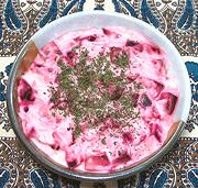 Small Bowl of Lebanese Beet & Yogurt Salad